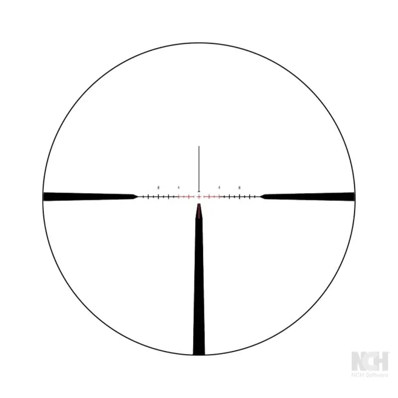 primary-95 Burris Veracity Rifle Scope 2.5-12x42mm illum. 3PW-MOA circular reticle view with crosshairs