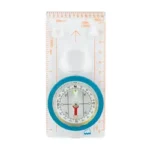 UST DELUXE MAP COMPASS, blue compass in clear rectangular baseplate, front view