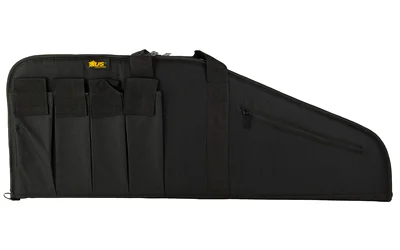 primary-9655 US PeaceKeeper US PK MSR CASE black soft rifle case, side view with handles and pockets