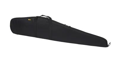 US PeaceKeeper standard rifle case, black side view with carry handle and full-length zipper