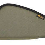 US PeaceKeeper US PK PISTOL CASE OD GREEN, side view with black trim, zipper and logo tag