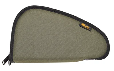 US PeaceKeeper US PK PISTOL CASE OD GREEN, side view with black trim, zipper and logo tag
