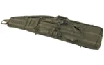 US PeaceKeeper US PK DRAG BAG 52-inch OD olive drab bag, angled side view with straps and pockets