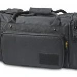 US PeaceKeeper US PK MEDIUM RANGE BAG 18 POLY BLK, angled front view with handles and zip pockets