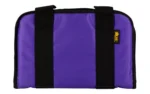 US PeaceKeeper US PK ATTACHE POLY PURPLE, front view with purple fabric and black carry straps