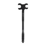 WHEELER DS CROWFOOT 30MM - 1-5/16 black wrench, top view with dual open ends and textured handle