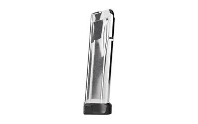 MAG KIMBER 2K11 silver magazine, angled side view with black baseplate