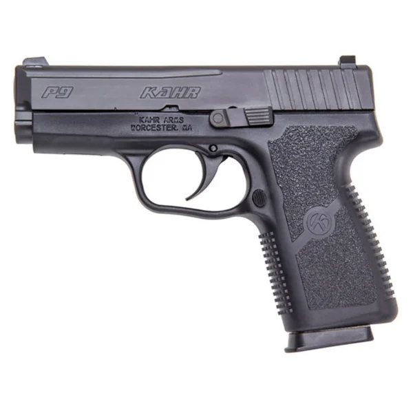 Kahr Arms Kahr P9 Handgun 9mm Luger 7rd(2)&8rd(1) Magazines 3.6" Barrel Black Slide/Black Grip Night Sights CA Compliant