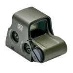 EOTECH XPS2-0 olive drab holographic sight, angled rear view with window and adjustment knob