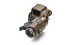 EOTECH HHSVIII EXPS3-0 with G33 magnifier, tan finish in angled front view with flip mount