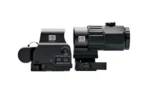 EOTECH HHS IX EXPS3-DCR WITH G45 BLK, black optic and magnifier shown from the right side