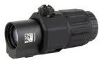 EOTECH G33 black magnifier, angled front and right-side view with adjustment knob