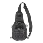 BULLDOG X-SMALL GO SLING BAG BLK black front view with shoulder strap and zippered pockets
