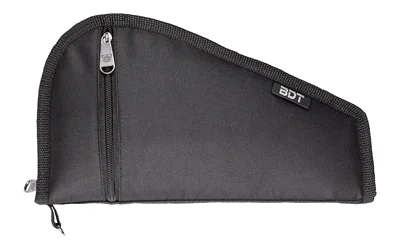 primary-9989 Bulldog DLX Pistol Case black, side view with angled profile and zippered opening