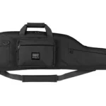 Bulldog Tact Long Range RFL black rifle case, side view with handles and shoulder strap