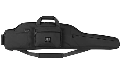 primary-9994 Bulldog Tact Long Range RFL black rifle case, side view with handles and shoulder strap