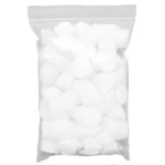 Pro-Shot Round Cotton Patches, clear resealable bag filled with white circular patches