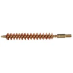 Pro-Shot Benchrest rifle bore brush, side view with bronze bristles, brass core and threaded end