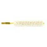 Pro-Shot bore mop, side view with white cotton mop and brass threaded tip