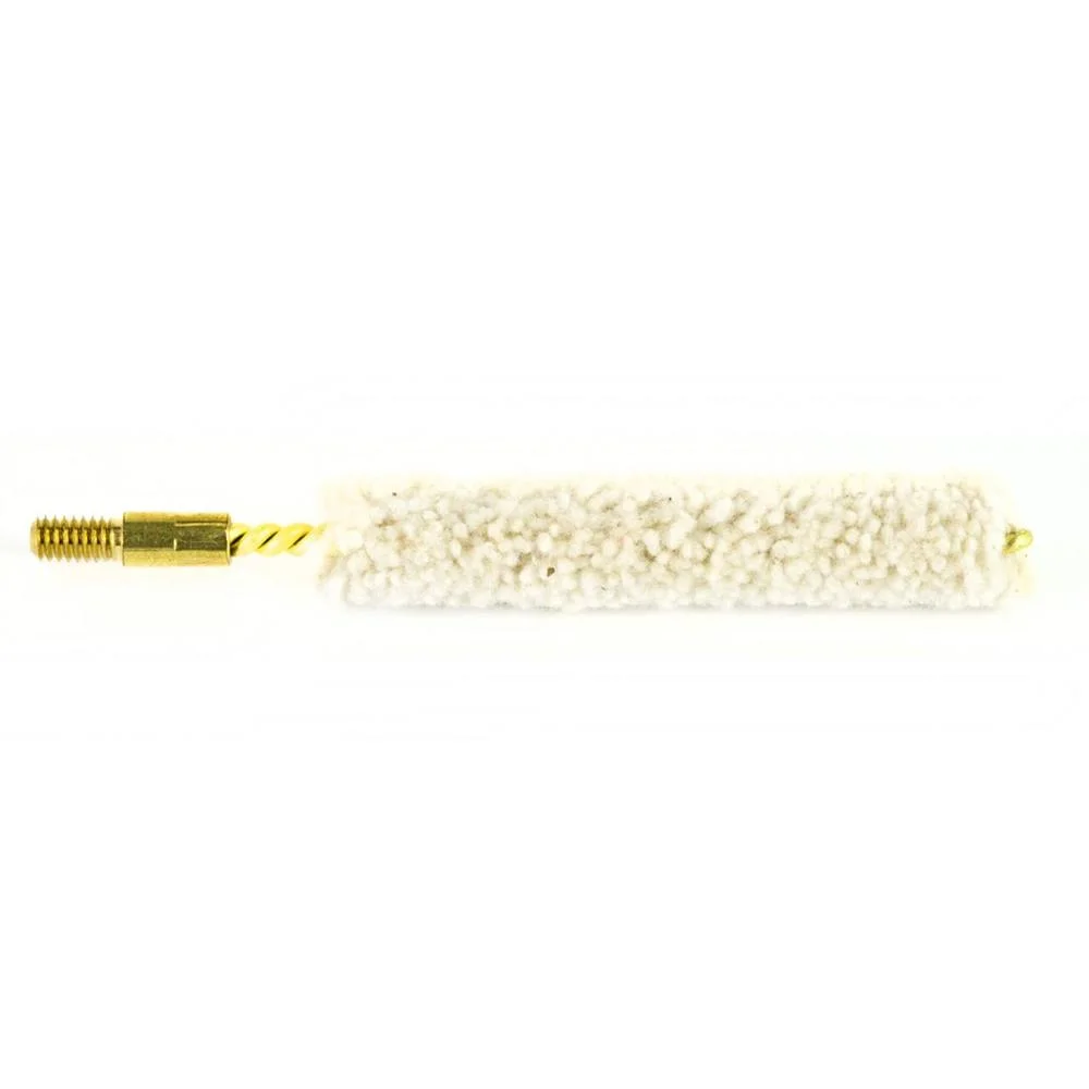 pro-shot-bore-mop-8-32-thread-30-35-cal-primary Pro-Shot bore mop, side view with white cotton mop and brass threaded tip