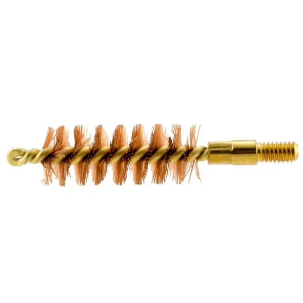 Pro-Shot Benchrest Quality Pistol Bore Brush, side view with bronze bristles and brass core