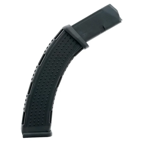 Promag Handgun AK Carbine Magazine, curved black polymer body with textured side panels