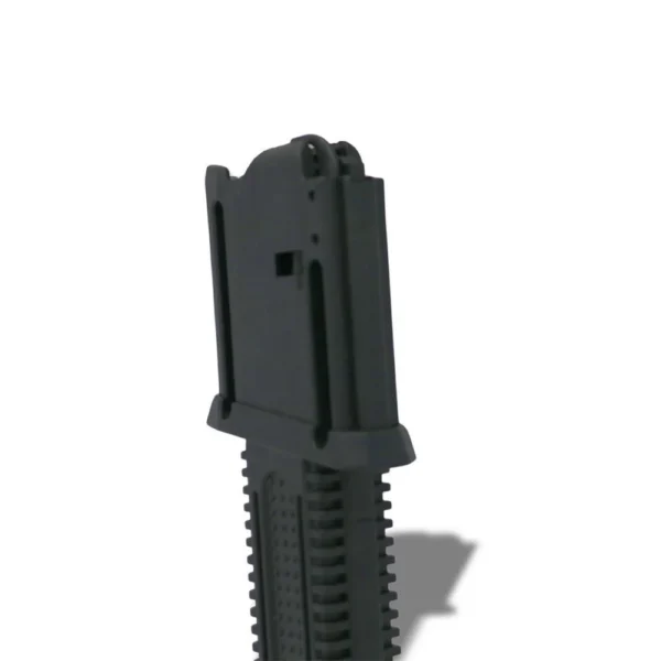 ProMag AR-15 Conversion magazine, angled front view in black with ribbed lower body