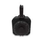 ProMag AR-15 Drum Rifle Magazine front view in black with round drum body and tall feed tower