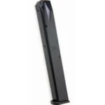 ProMag Daewoo DP51 Magazine, angled view of long blued steel body with black baseplate