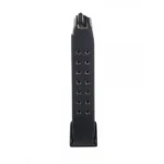 Promag Magazine for Glock 17/19/26, black polymer magazine front view with witness holes