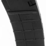 ProMag H&K HK93 Magazine, angled side view in black polymer with curved grid-patterned body