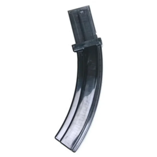 ProMag Remington 597 Magazine, angled view of curved smoke polymer magazine