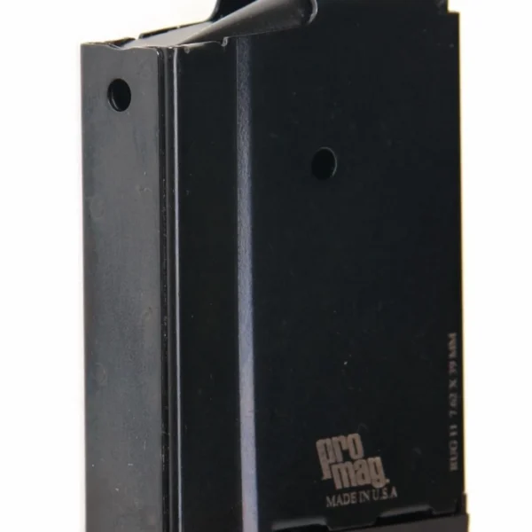 ProMag Ruger Mini-30 Magazine, black steel angled view with flat baseplate