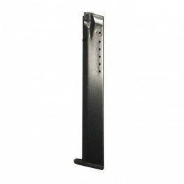 ProMag S&W M&P-40 Double Stack Magazine, black side view with witness holes and baseplate