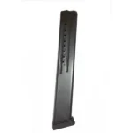 ProMag Springfield XDM Magazine, blued steel front view with witness holes and extended base