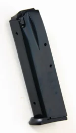 ProMag S&W 910/915/459/5900 Magazine, black steel magazine in angled side view