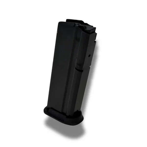 ProMag Tisas PX-57 magazine, angled side view in black with flared baseplate