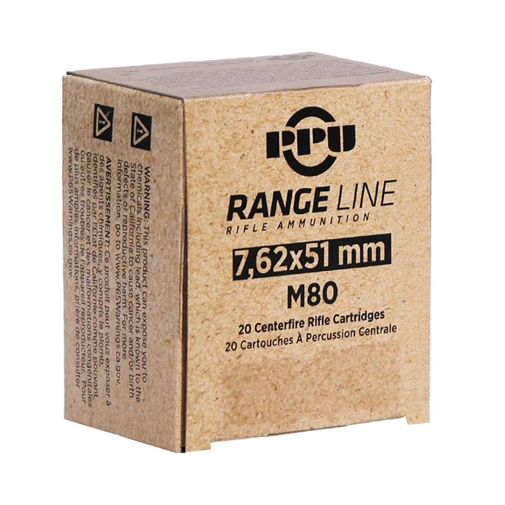 prvi-partizan-7-62x51-145gr-primary-1 TRZ Trading Inc. PPU RangeLine tan ammunition box, angled front view