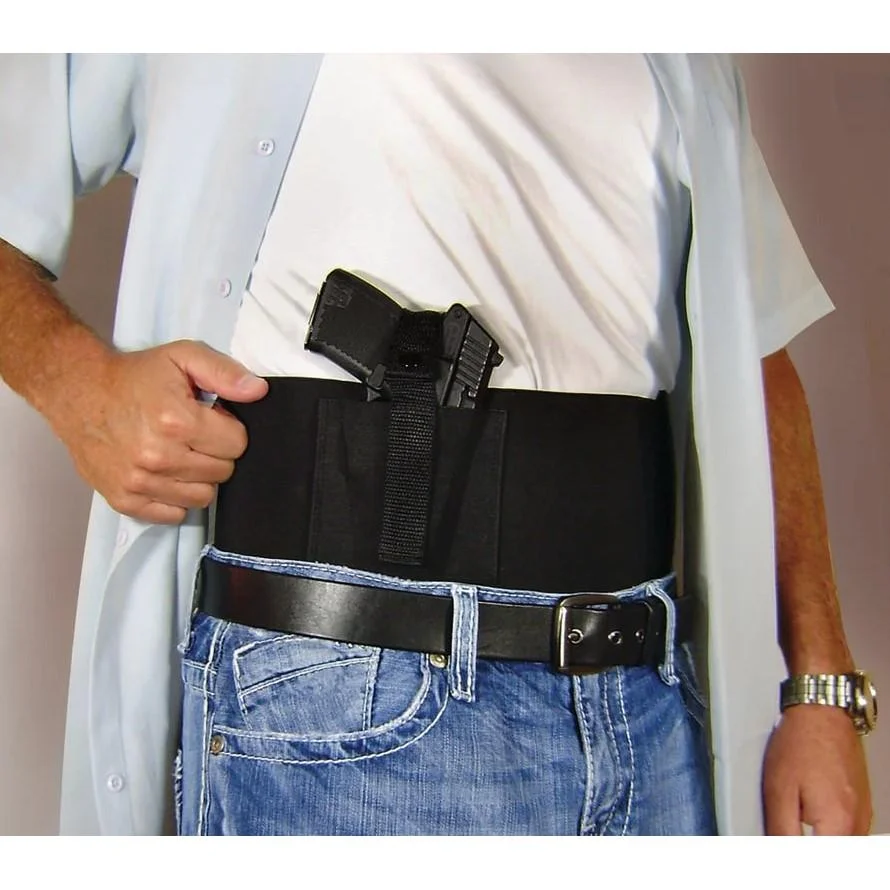 ps-products-belly-band-holster-primary-1 PS Products Waist Wrap black holster and magazine pouch worn around the waist