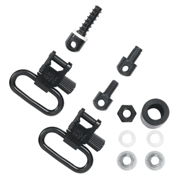 Michaels Of Oregon Uncle Mike's QD Super Swivel, two black swivels with screws and washers