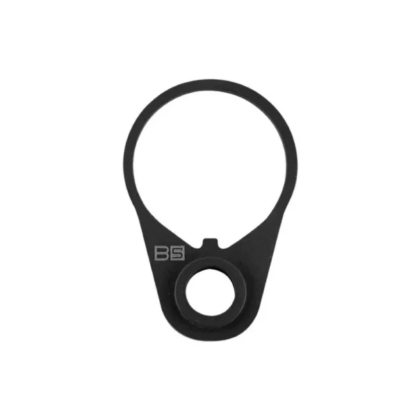 B5 Systems Quick Disconnect Endplate Black, front view with looped plate and circular socket