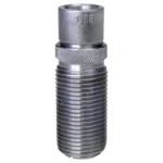 Lee Precision Quick Trim Pistol Die, silver threaded metal die with knurled collar