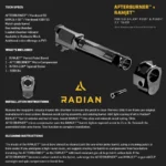 Radian Afterburner Ramjet black barrel and compensator shown on an instruction sheet