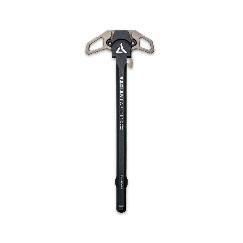 radian-raptor-ar15-charging-handle-fde-ambi-primary Radian Weapons Raptor AR-15 Charging Handle, black ambidextrous handle in top view