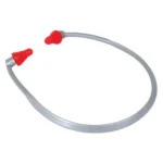 Radians Rad-Band Banded Earplugs, grey curved band with red earplugs