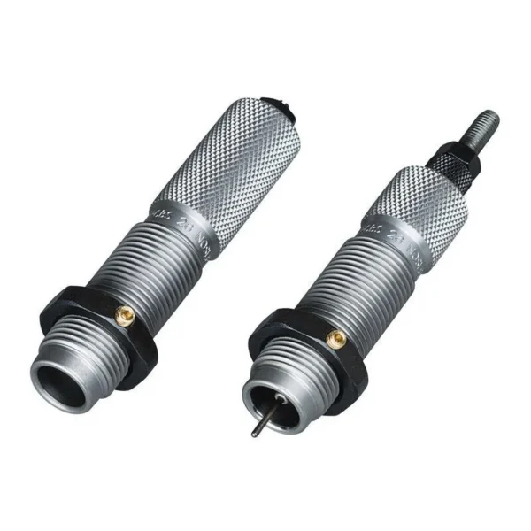 RCBS RC F L DIE SET .30 NOSLER, two silver reloading dies shown upright at an angle