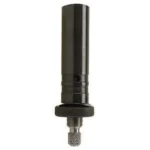 RCBS Quick Change Metering Screw Assembly, black upright view with knurled collar and metal screw