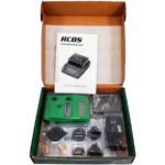 RCBS Rangemaster 2000 electronic scale kit in open box with green scale and accessories