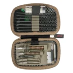 REAL AVID GUN BOSS AR15 open tan zippered case with brushes, rods and tools, top view