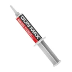 Real Avid Gun-Max Grease, gray syringe applicator with red, black and white label